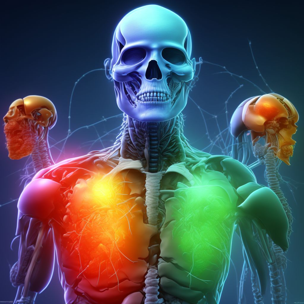 Anterior cord syndrome at T1 level of thoracic spinal cord, initial encounter digital illustration