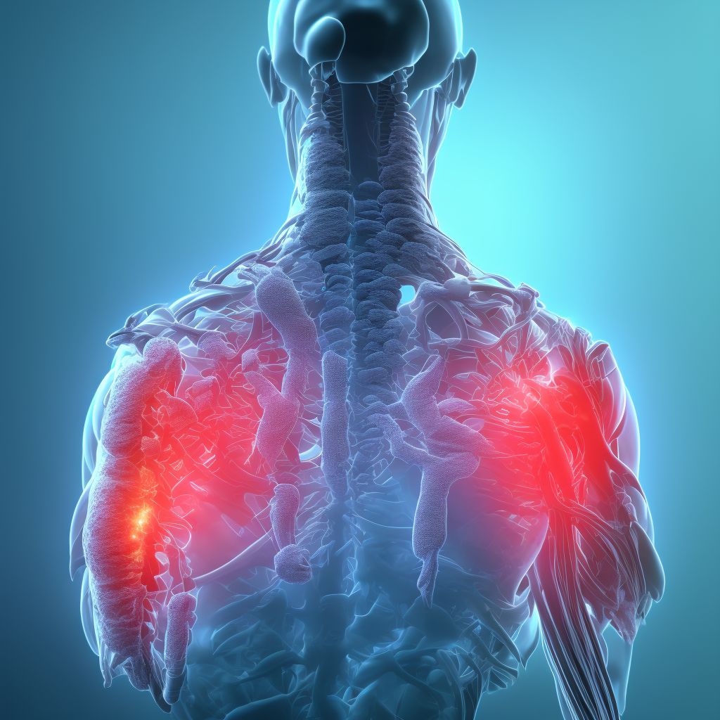 Anterior cord syndrome at T2-T6 level of thoracic spinal cord, subsequent encounter digital illustration