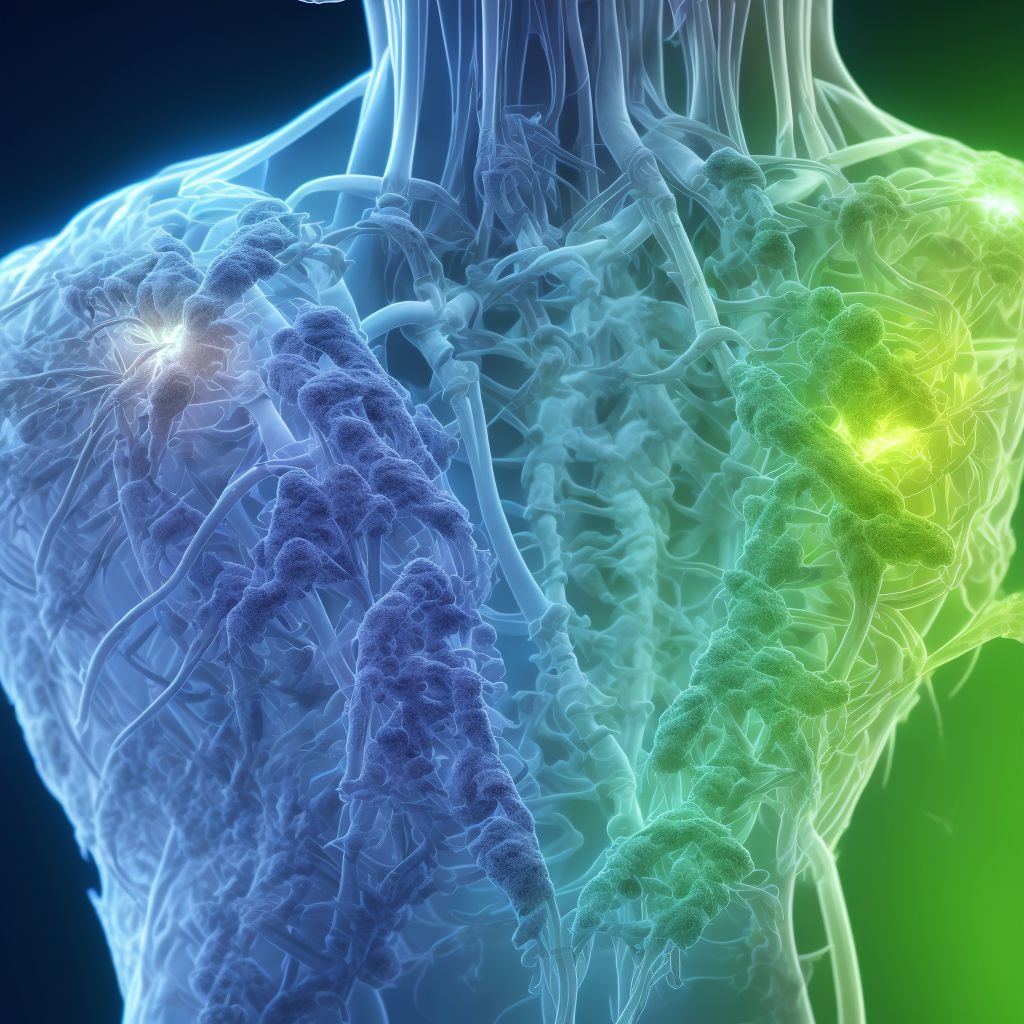 Anterior cord syndrome at T11-T12 level of thoracic spinal cord, initial encounter digital illustration