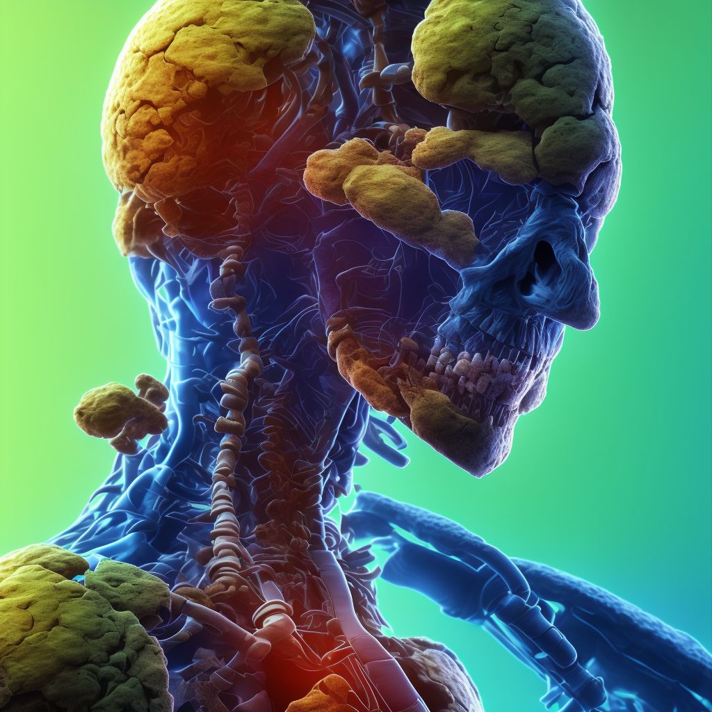 Brown-Sequard syndrome at T1 level of thoracic spinal cord, subsequent encounter digital illustration