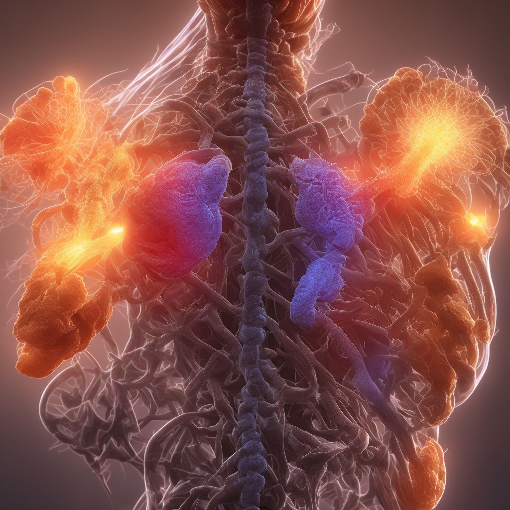 Brown-Sequard syndrome at unspecified level of thoracic spinal cord, initial encounter digital illustration