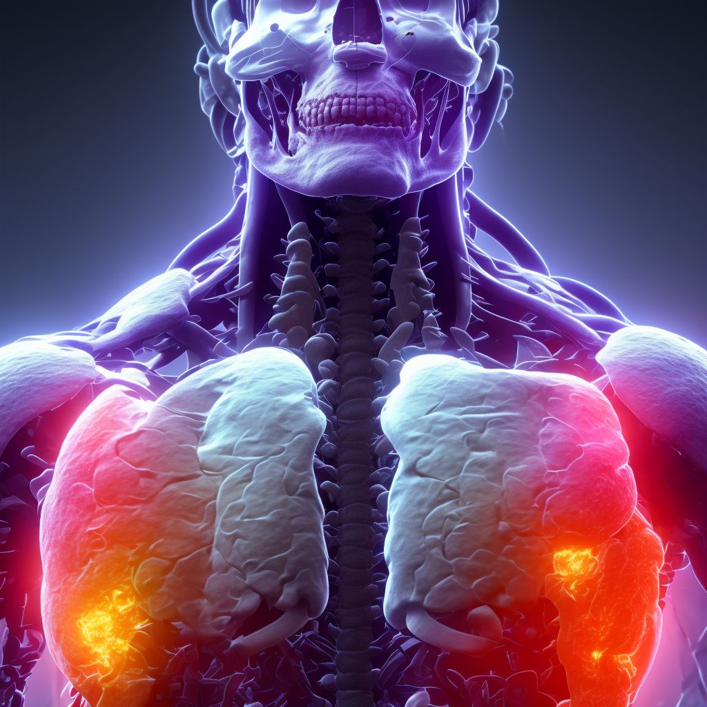 Other incomplete lesion at T2-T6 level of thoracic spinal cord, sequela digital illustration