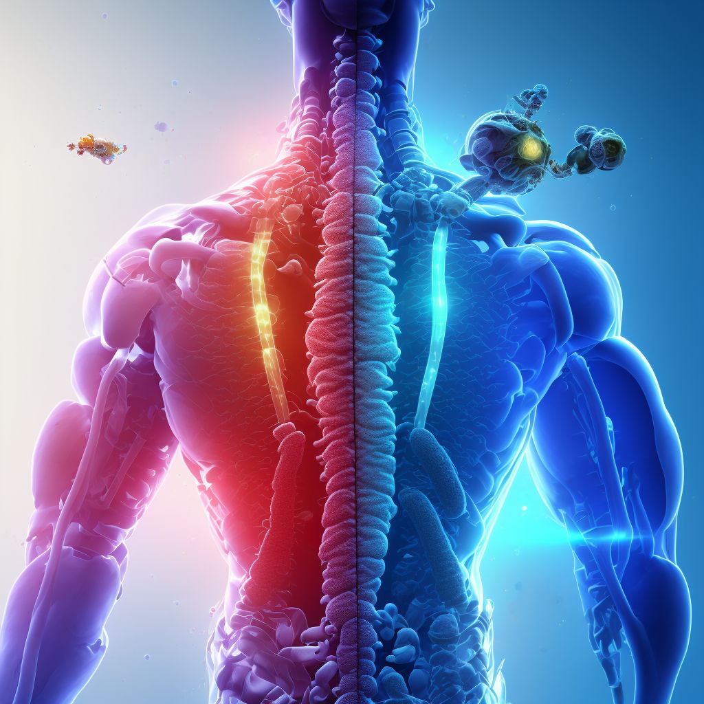 Other incomplete lesion at T7-T10 level of thoracic spinal cord, subsequent encounter digital illustration