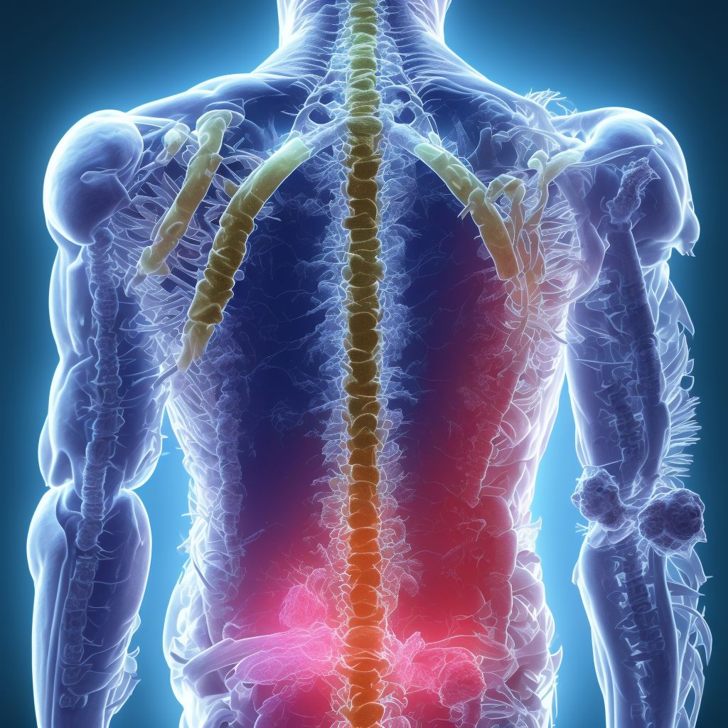 Other incomplete lesion at unspecified level of thoracic spinal cord, initial encounter digital illustration