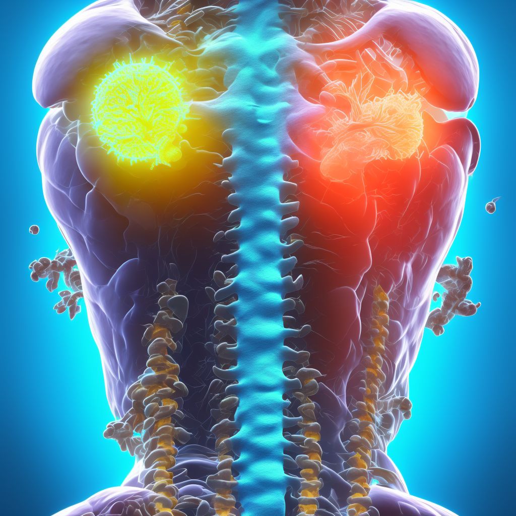 Other incomplete lesion at unspecified level of thoracic spinal cord, subsequent encounter digital illustration