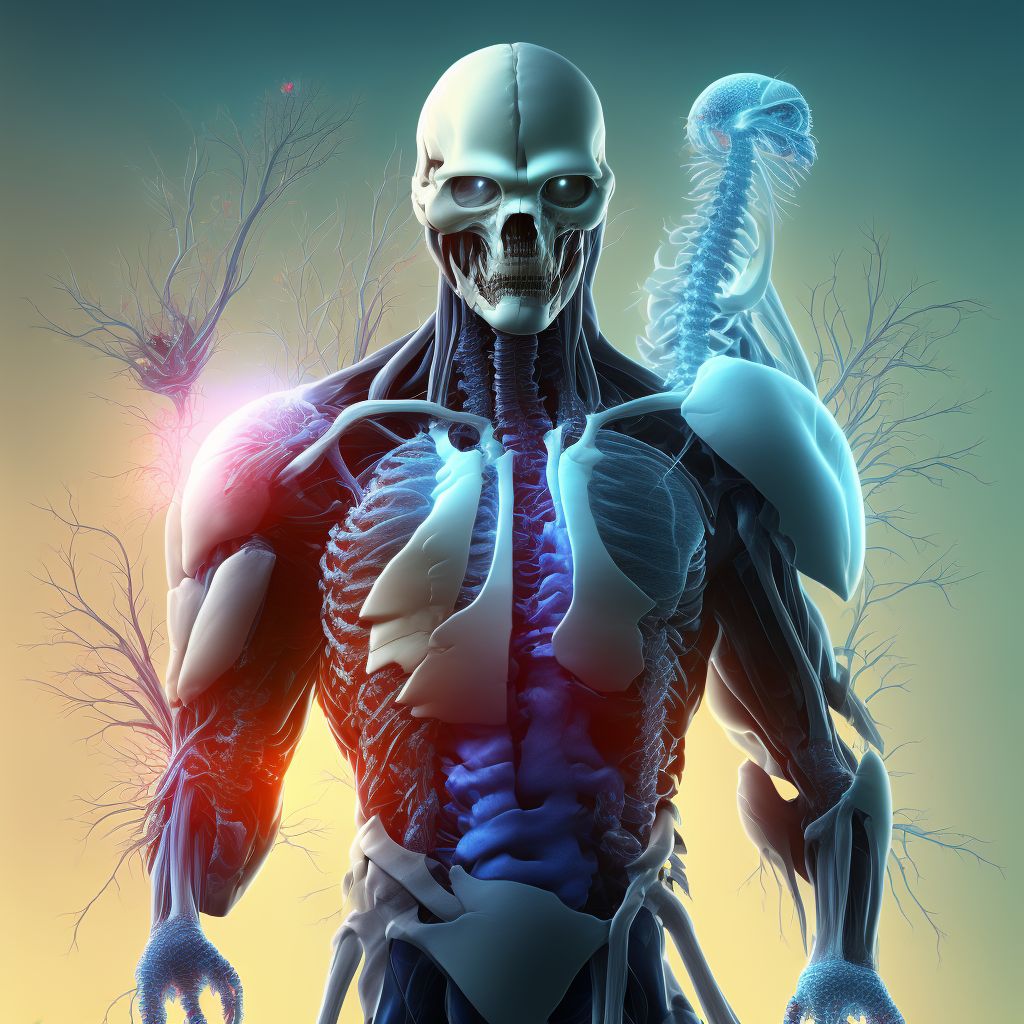 Injury of peripheral nerves of thorax, initial encounter digital illustration