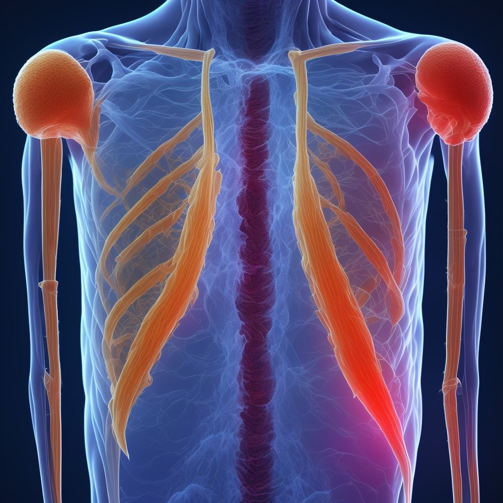 Injury of peripheral nerves of thorax, sequela digital illustration