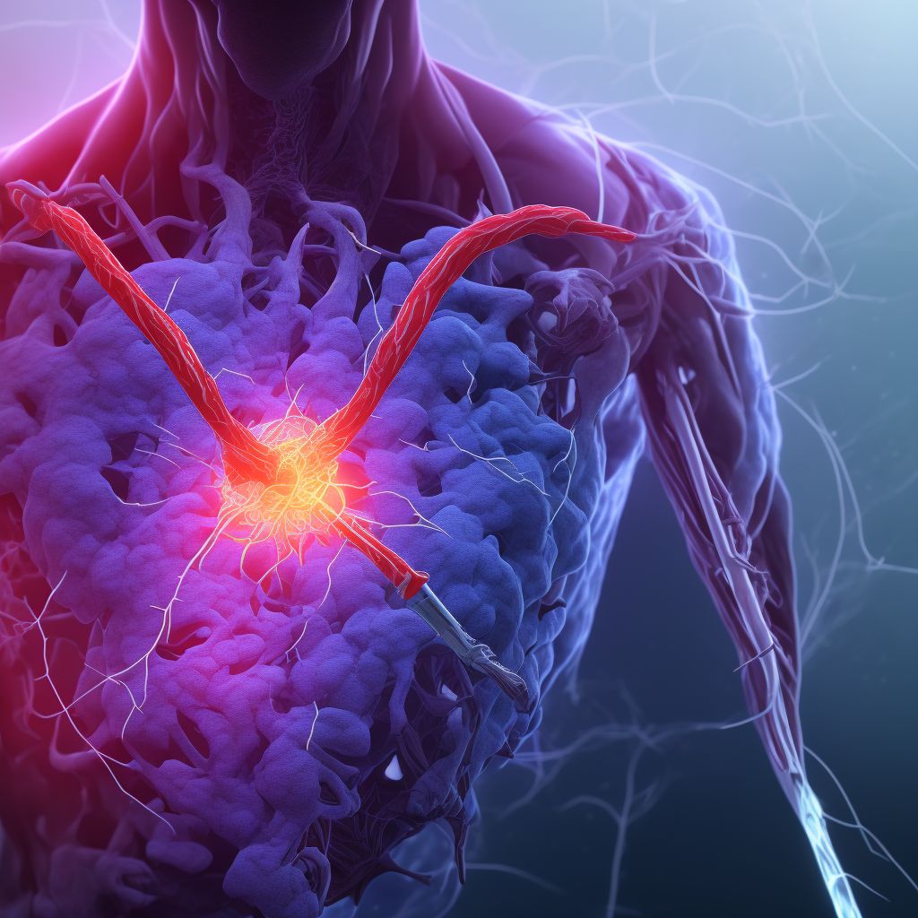 Major laceration of left innominate or subclavian artery, initial encounter digital illustration