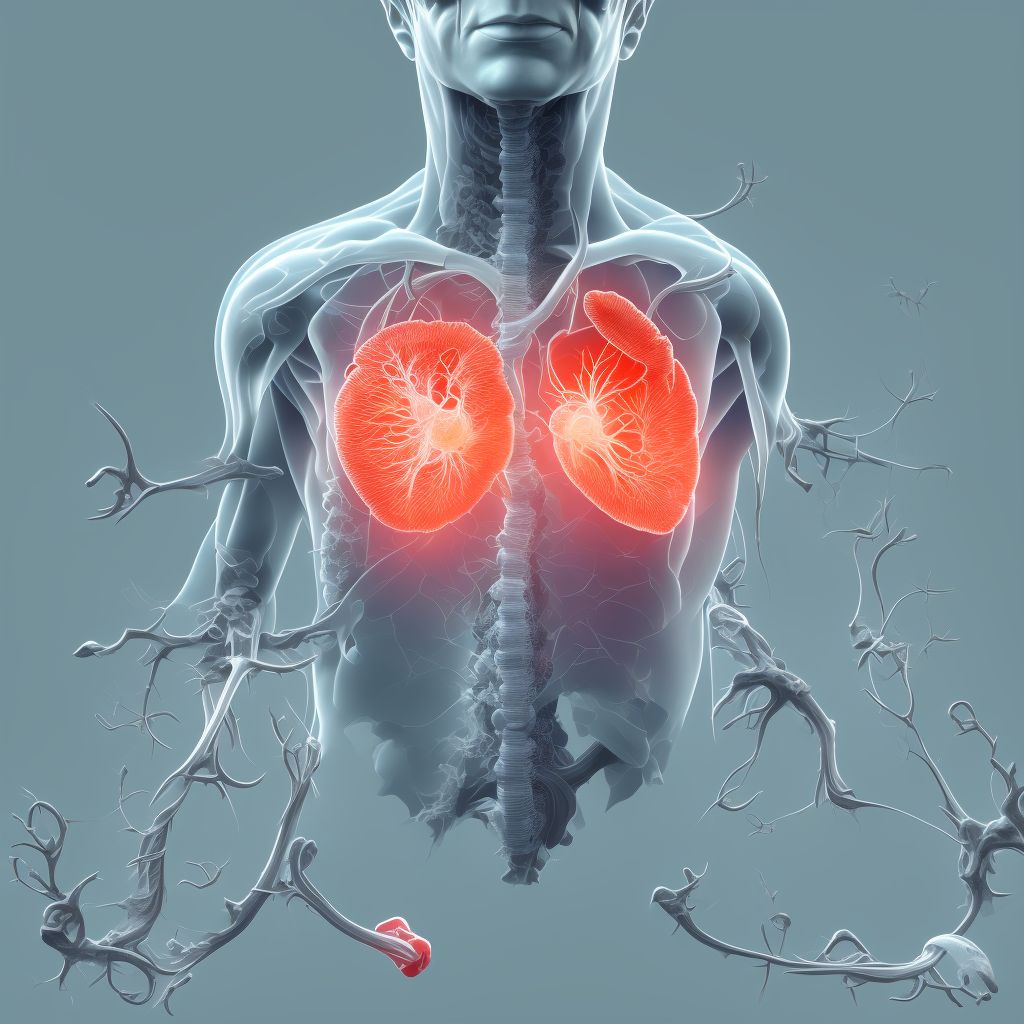 Unspecified injury of superior vena cava, sequela digital illustration