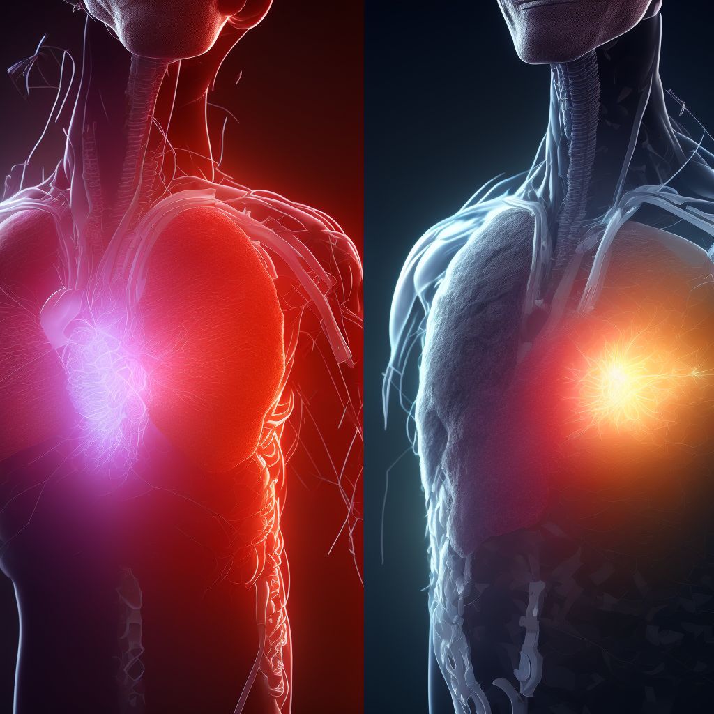 Minor laceration of superior vena cava, initial encounter digital illustration