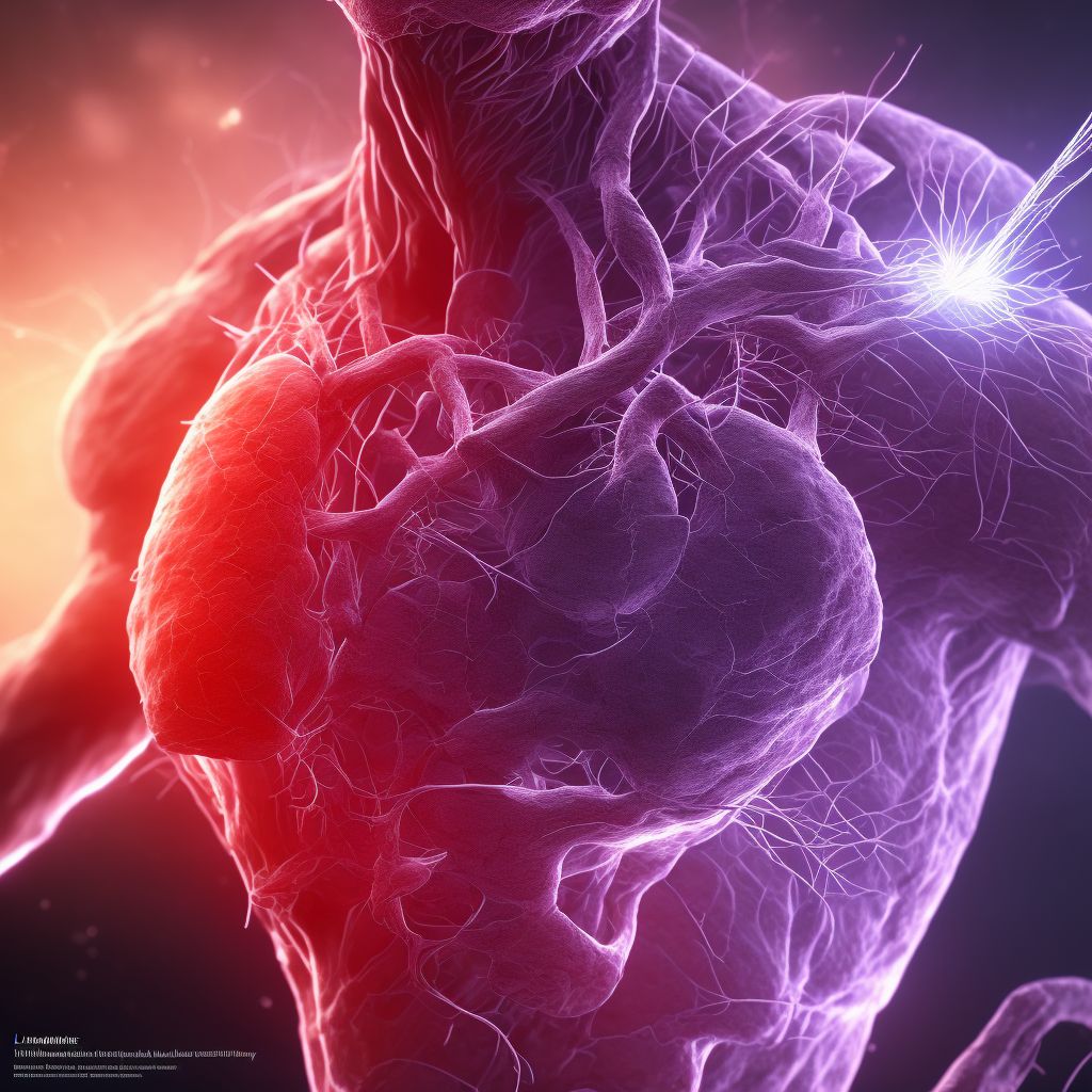 Minor laceration of right innominate or subclavian vein, initial encounter digital illustration