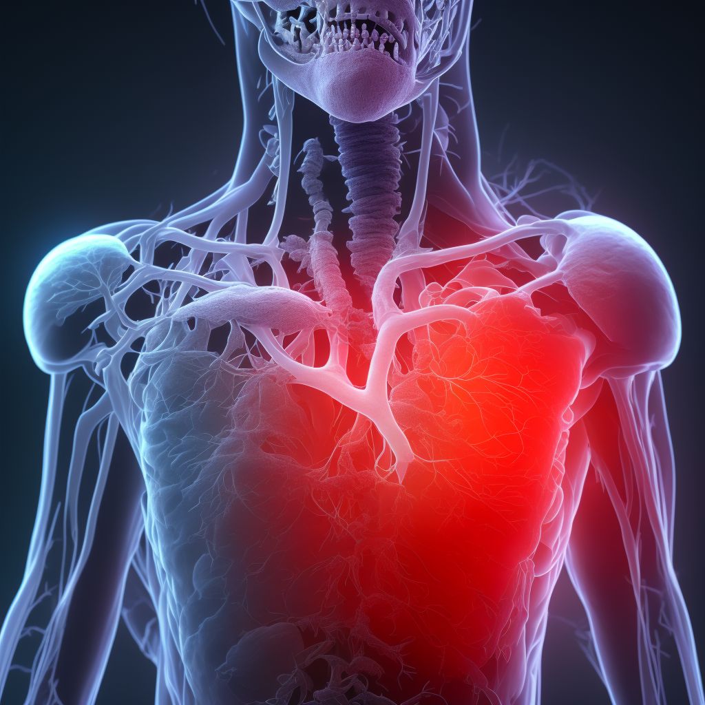 Unspecified injury of right pulmonary blood vessels, sequela digital illustration