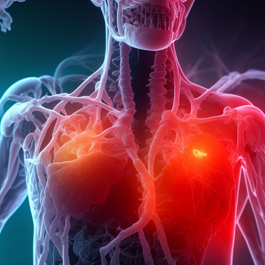 Unspecified injury of left pulmonary blood vessels, initial encounter digital illustration