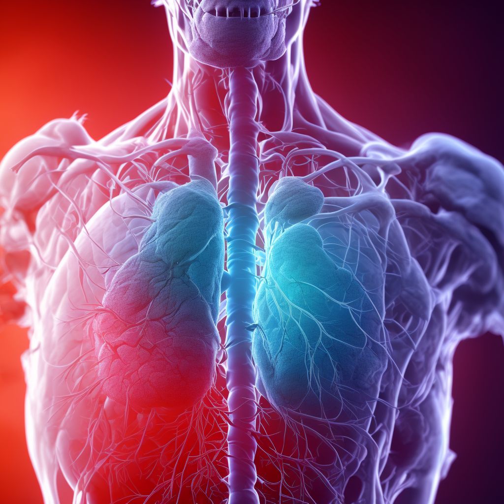 Minor laceration of right pulmonary blood vessels, initial encounter digital illustration