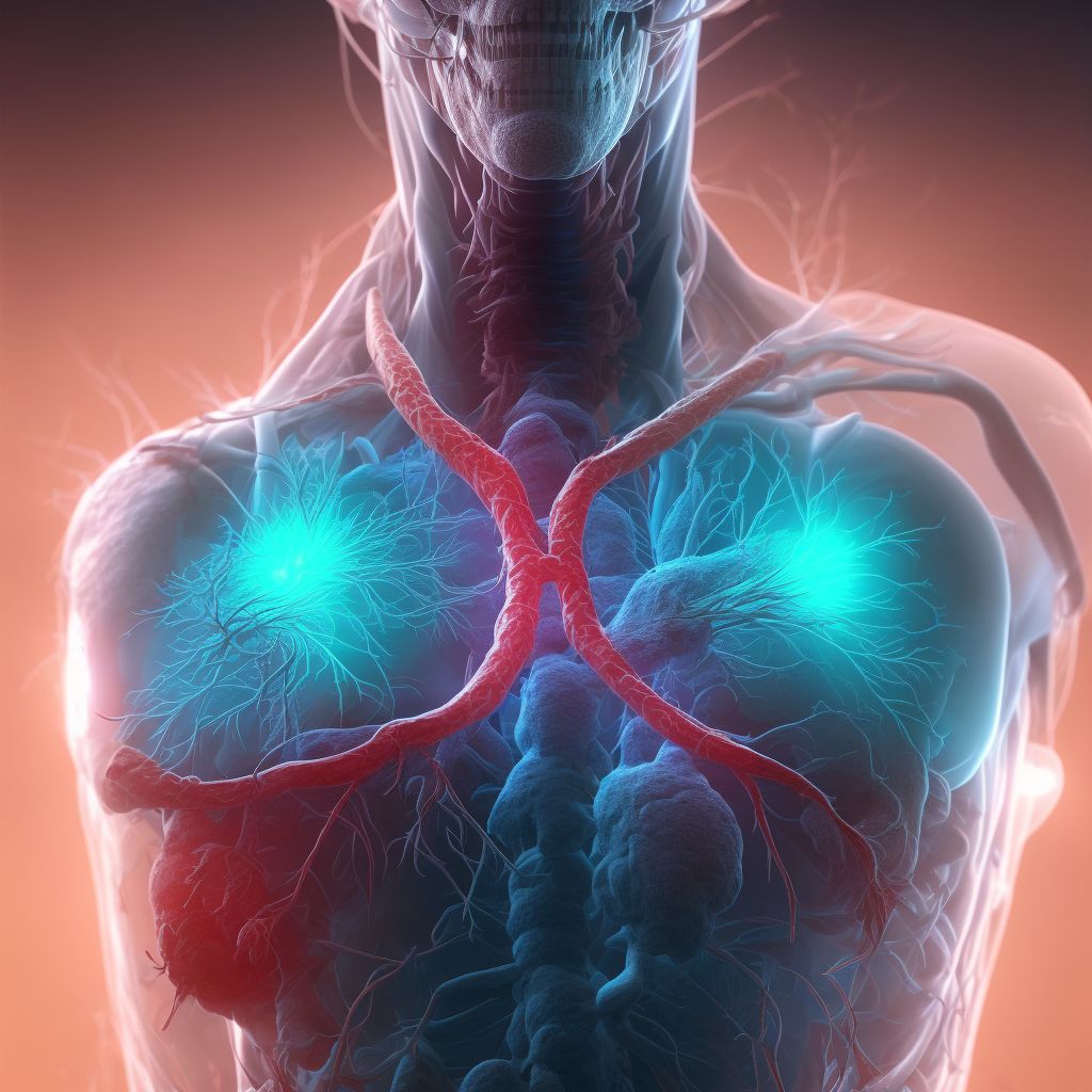 Minor laceration of unspecified pulmonary blood vessels, initial encounter digital illustration