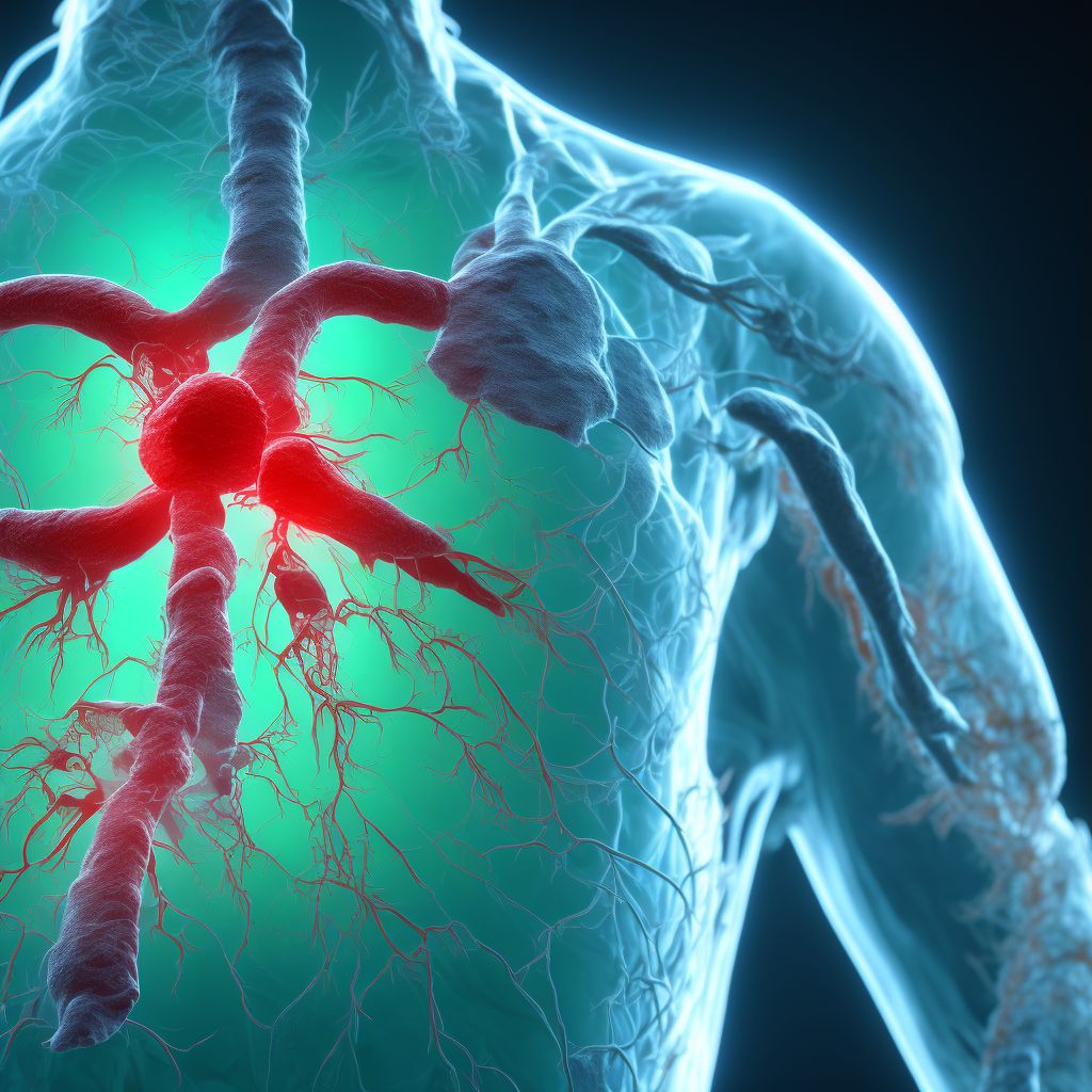 Major laceration of left pulmonary blood vessels, initial encounter digital illustration