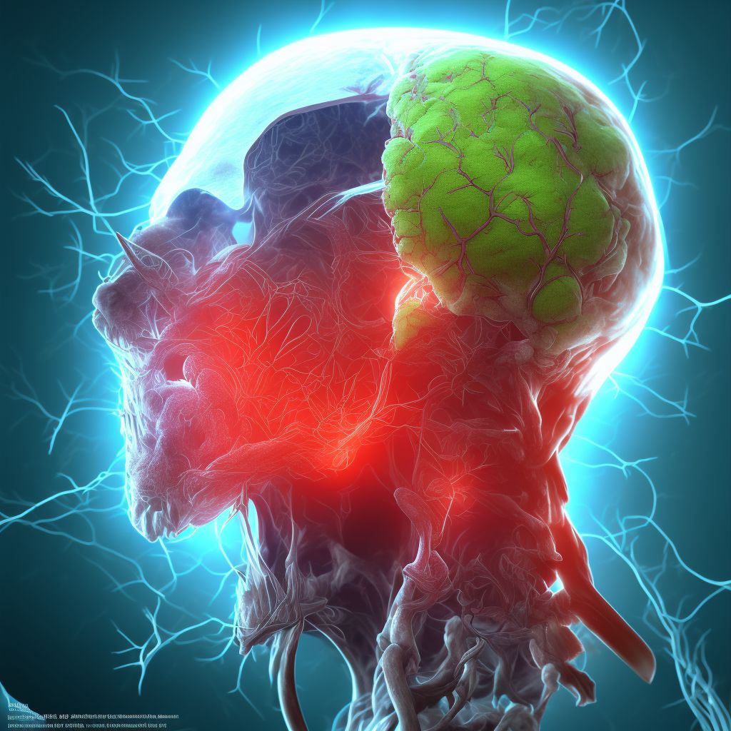 Major laceration of left pulmonary blood vessels, sequela digital illustration