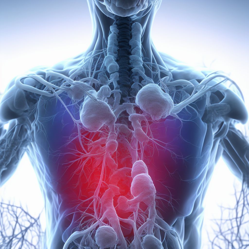 Major laceration of unspecified pulmonary blood vessels, initial encounter digital illustration