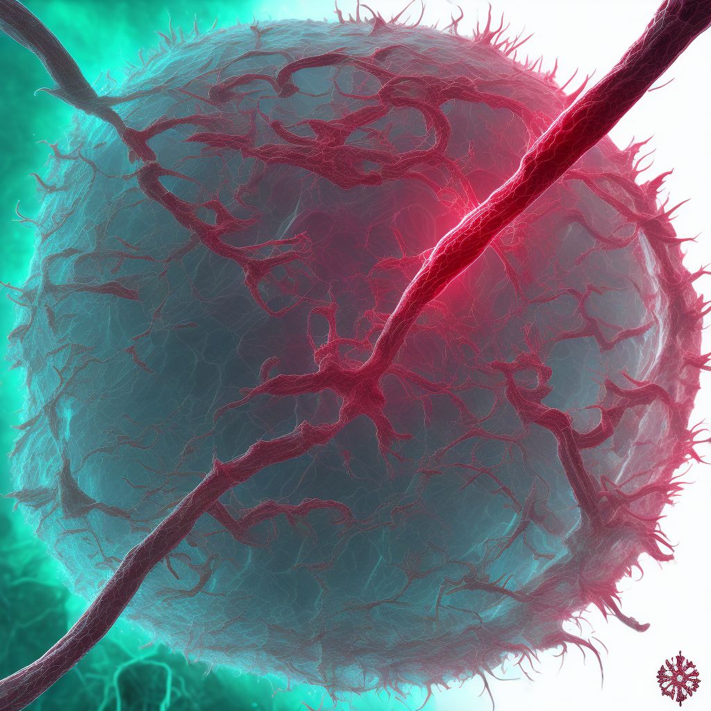 Laceration of intercostal blood vessels, right side, sequela digital illustration