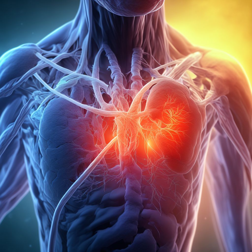 Unspecified injury of other blood vessels of thorax, right side, initial encounter digital illustration
