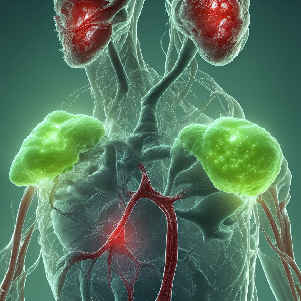 Unspecified injury of other blood vessels of thorax, right side, subsequent encounter digital illustration