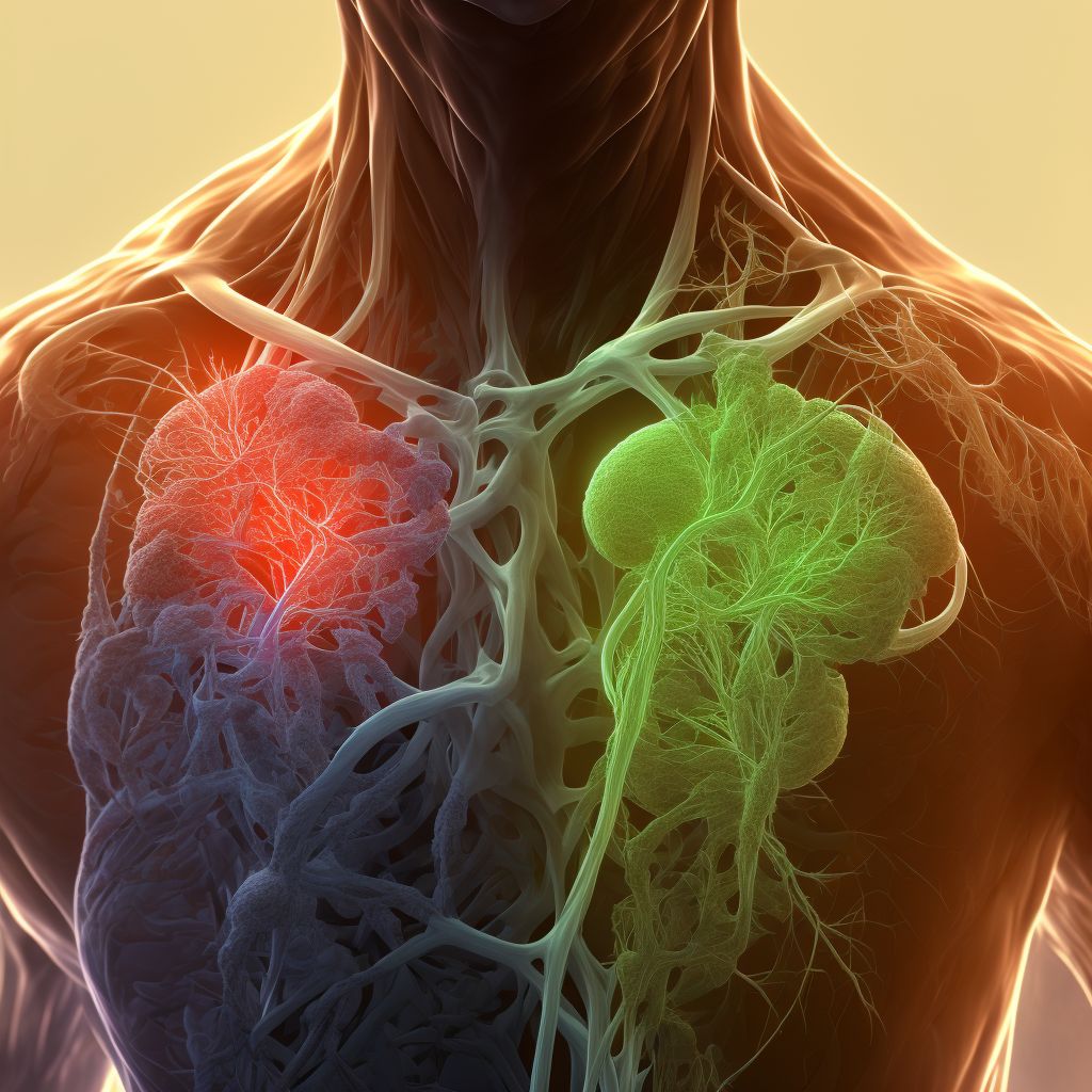 Unspecified injury of other blood vessels of thorax, left side, subsequent encounter digital illustration