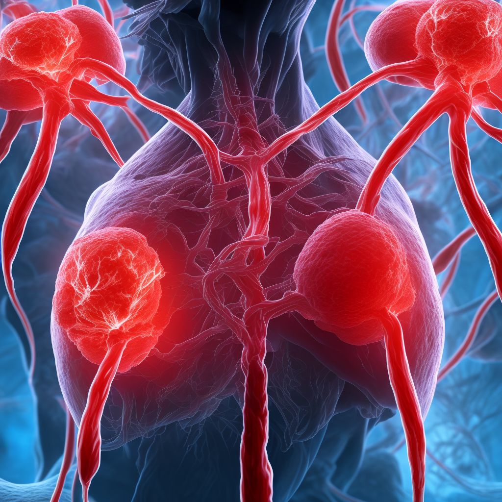 Unspecified injury of other blood vessels of thorax, left side, sequela digital illustration