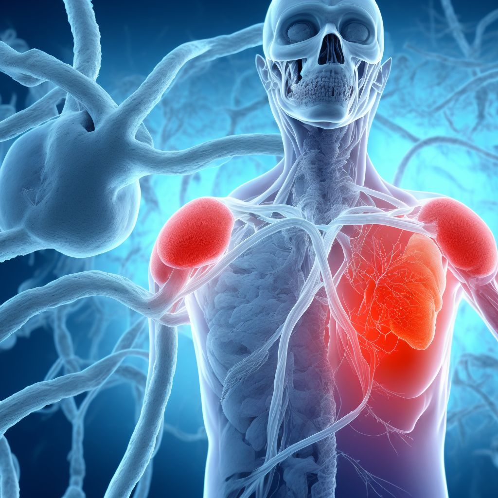 Unspecified injury of other blood vessels of thorax, unspecified side, sequela digital illustration