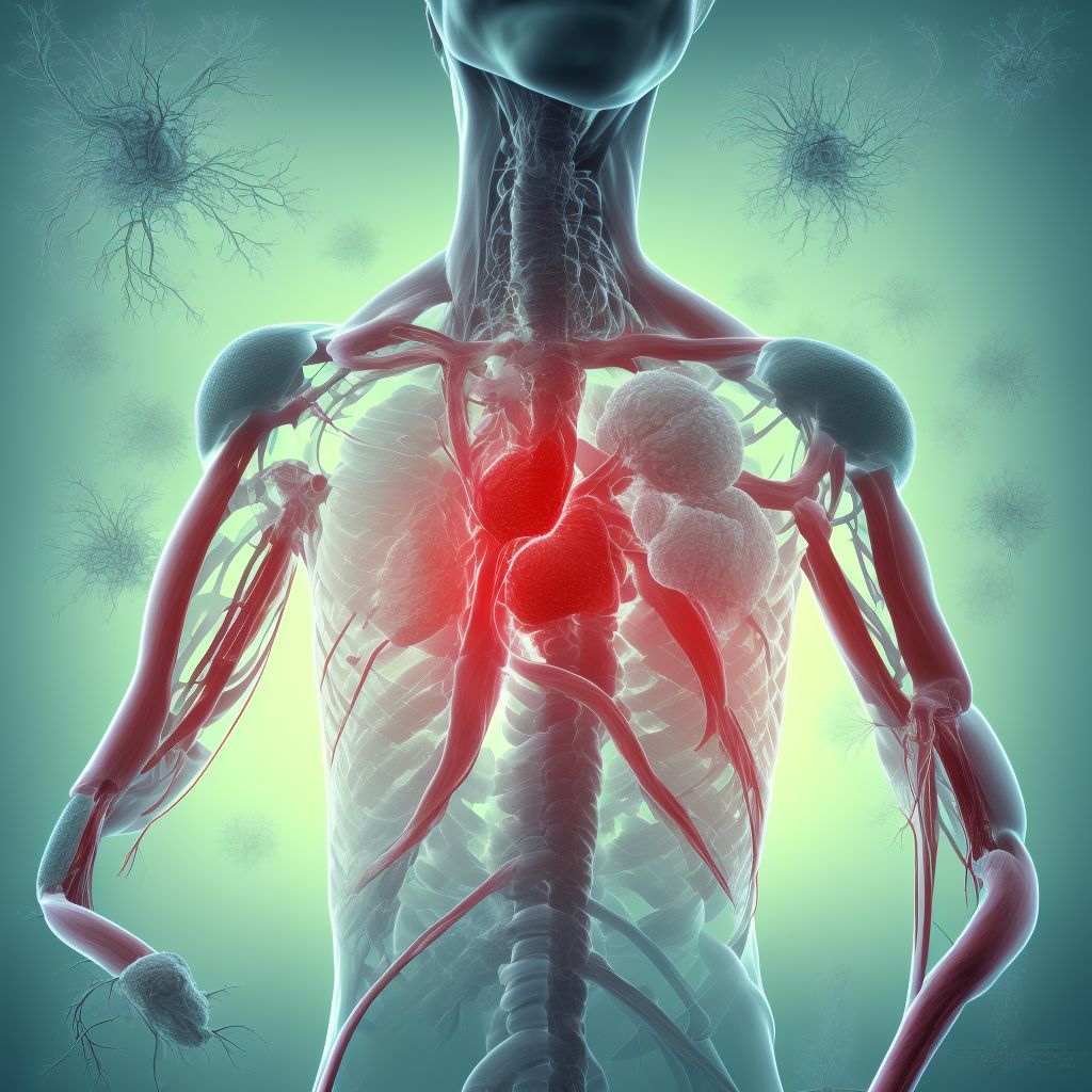 Other specified injury of other blood vessels of thorax, right side, initial encounter digital illustration