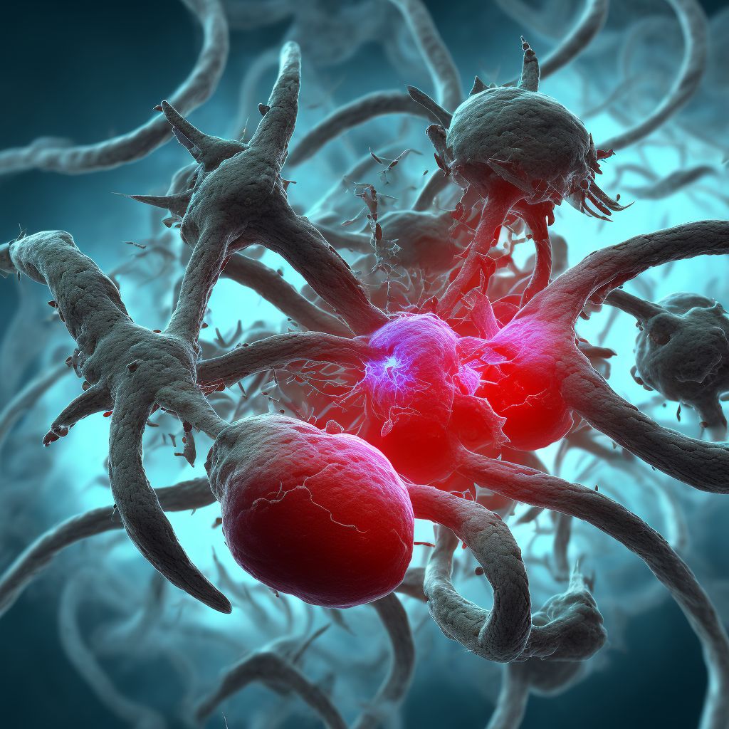 Laceration of unspecified blood vessel of thorax, sequela digital illustration