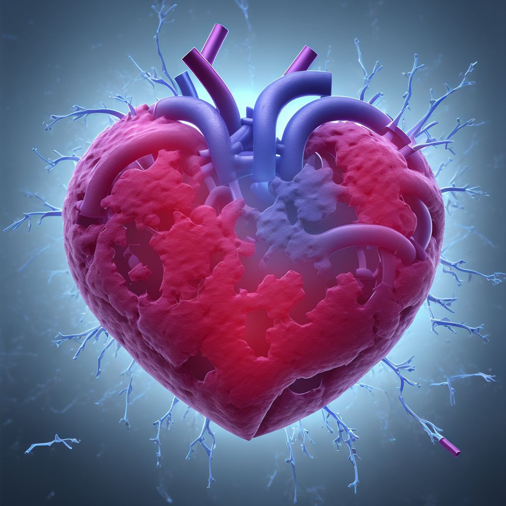 Unspecified injury of heart, unspecified with or without hemopericardium, subsequent encounter digital illustration