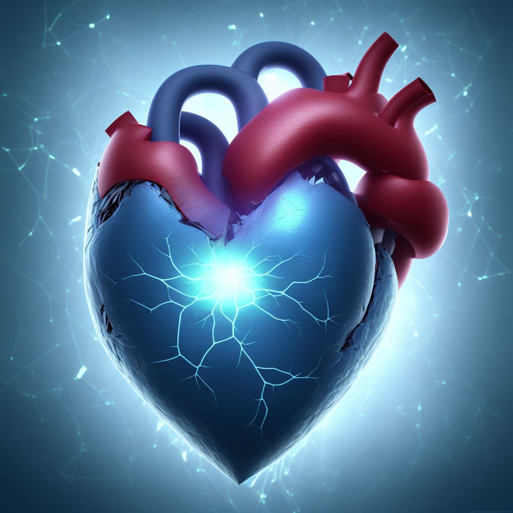 Laceration of heart, unspecified with or without hemopericardium, sequela digital illustration