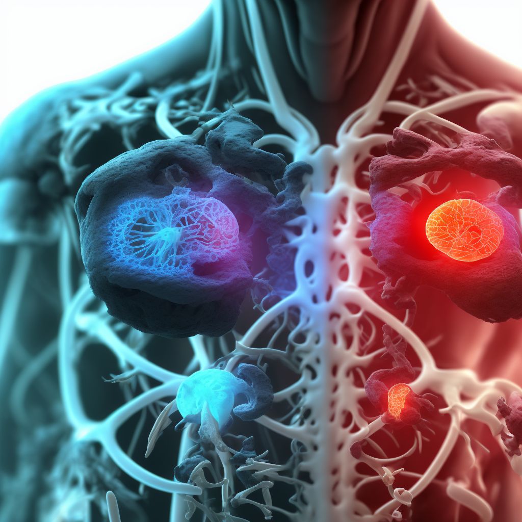 Traumatic hemopneumothorax, subsequent encounter digital illustration