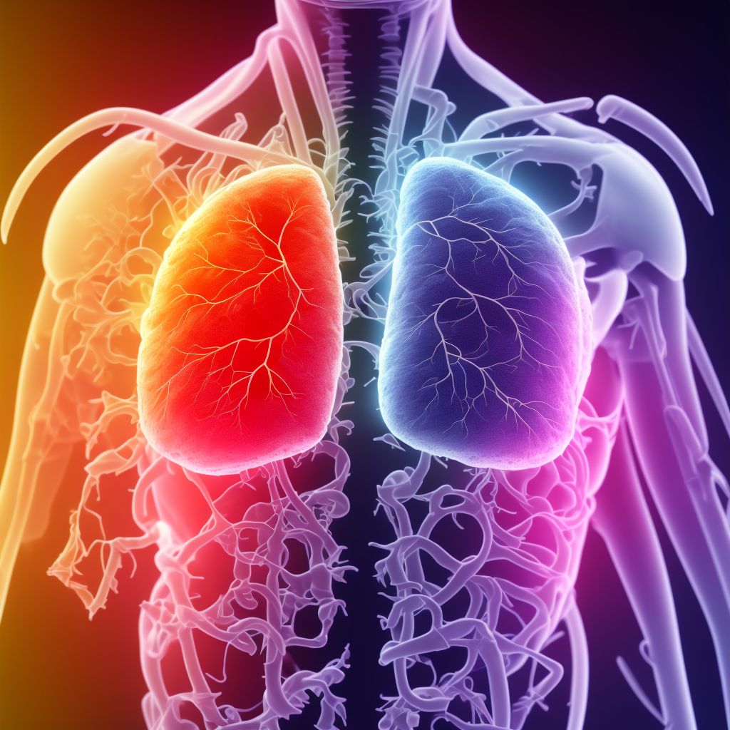 Unspecified injury of lung, unilateral, subsequent encounter digital illustration