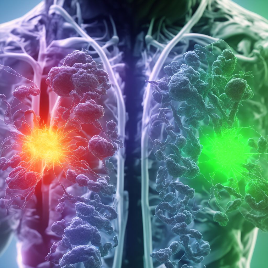 Primary blast injury of lung, unilateral, subsequent encounter digital illustration