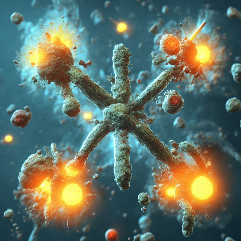 Primary blast injury of lung, bilateral, sequela digital illustration