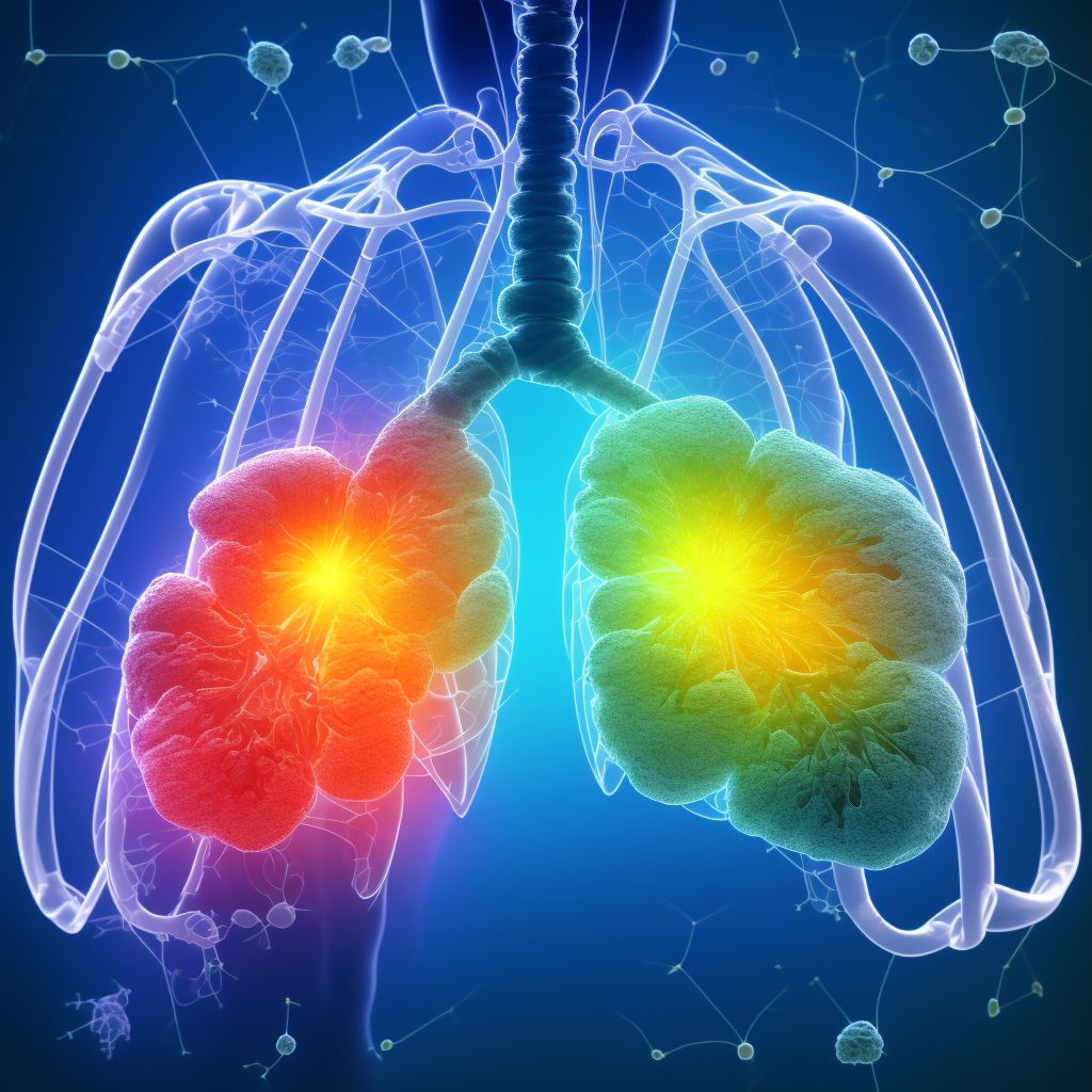 Contusion of lung, unilateral, subsequent encounter digital illustration