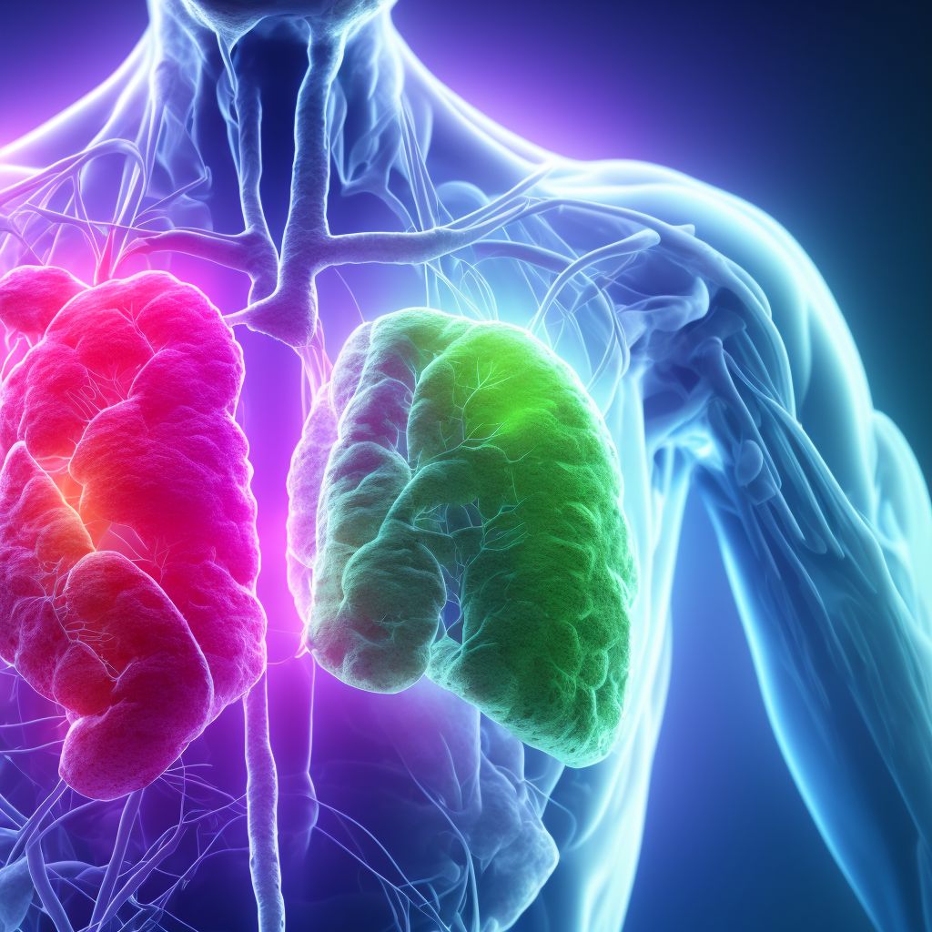 Laceration of lung, unilateral, initial encounter digital illustration