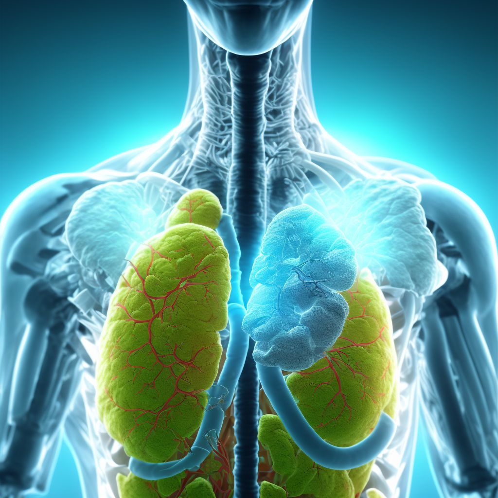 Laceration of lung, bilateral, initial encounter digital illustration