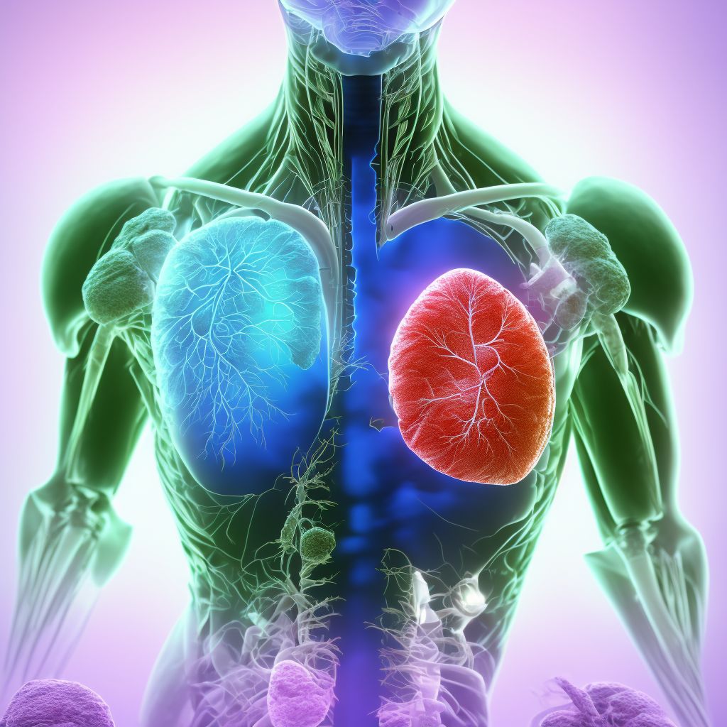 Laceration of lung, bilateral, sequela digital illustration