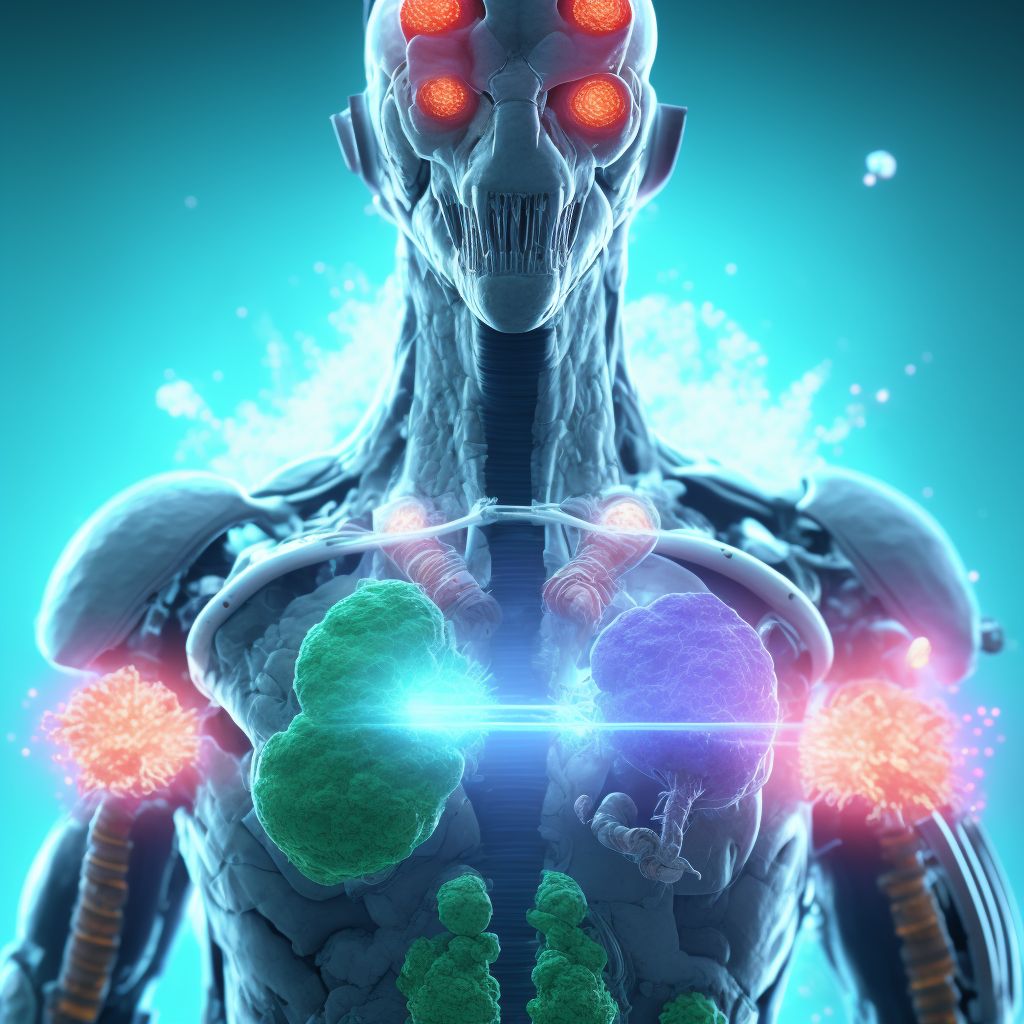 Primary blast injury of bronchus, unspecified, sequela digital illustration