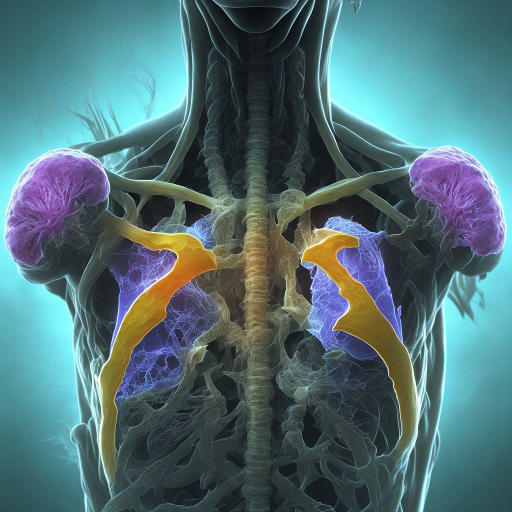 Unspecified injury of thoracic trachea, sequela digital illustration