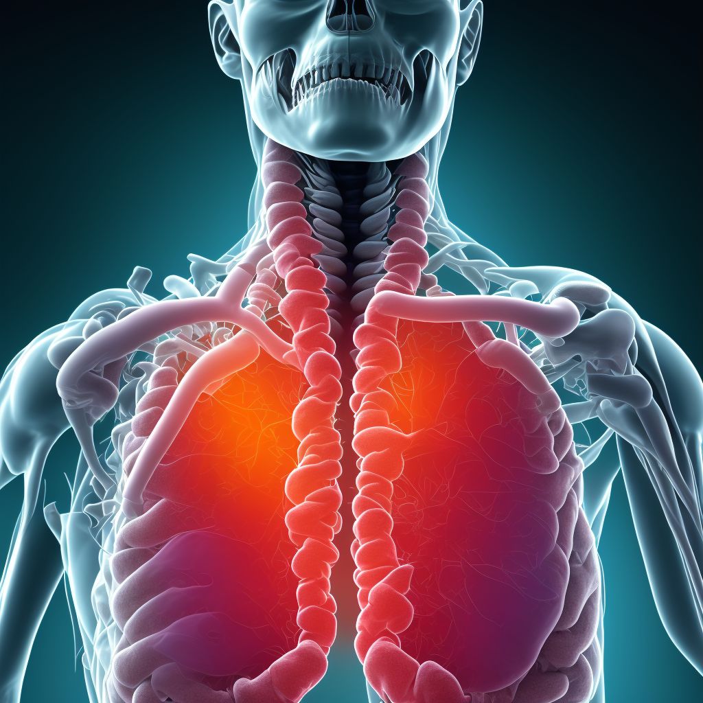 Contusion of esophagus (thoracic part), initial encounter digital illustration