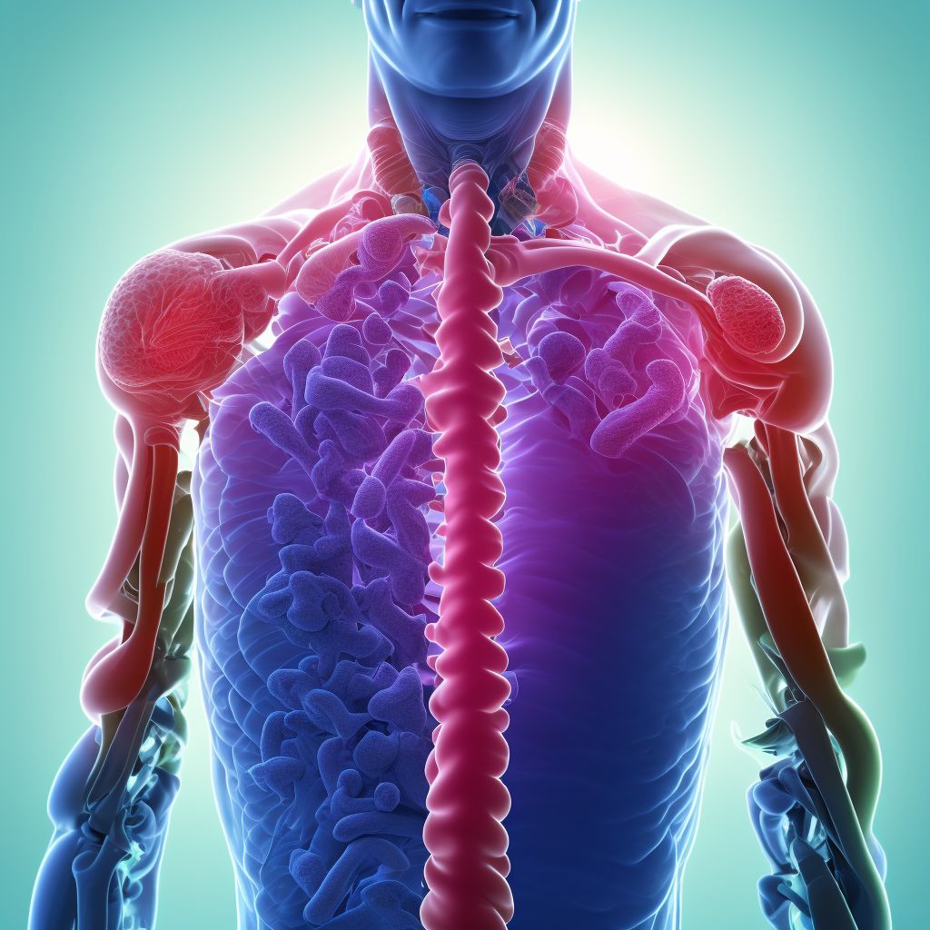 Contusion of esophagus (thoracic part), subsequent encounter digital illustration