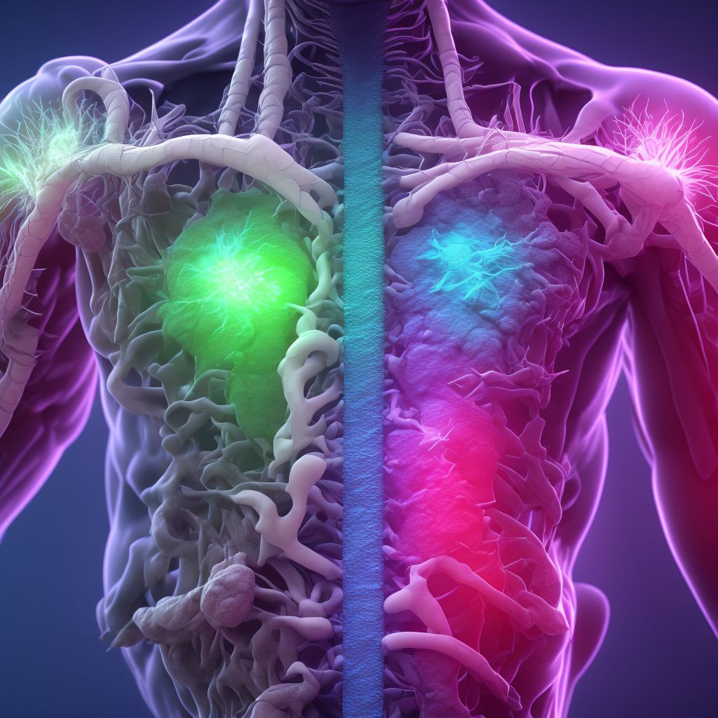 Laceration of esophagus (thoracic part), initial encounter digital illustration