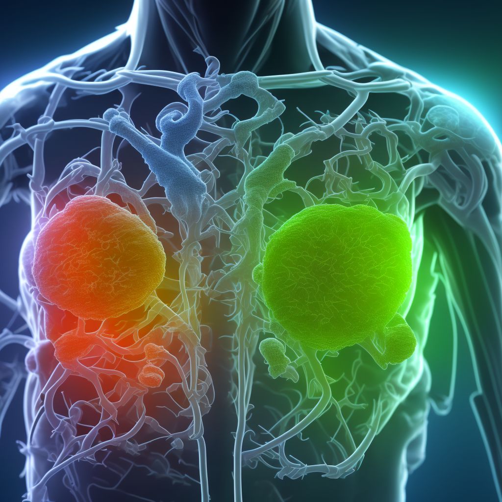 Contusion of other specified intrathoracic organs, sequela digital illustration