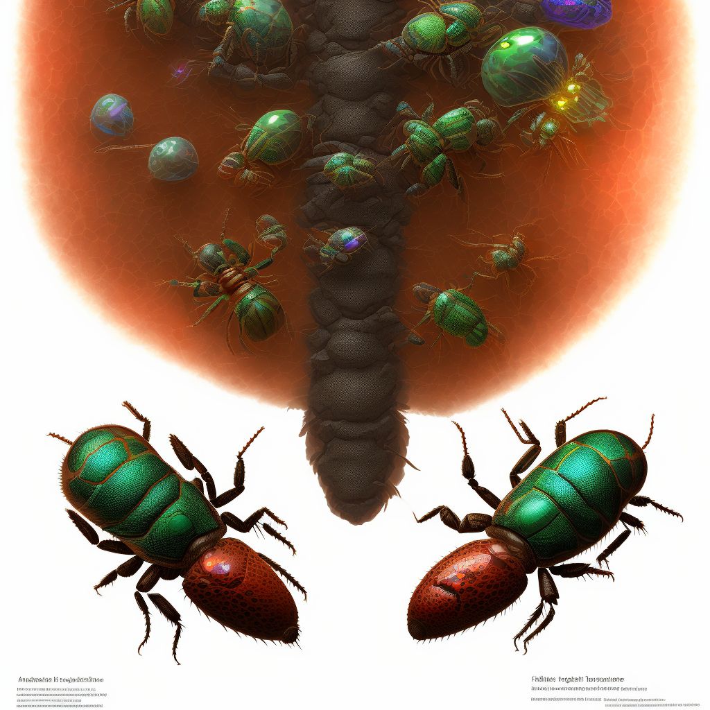 Insect bite (nonvenomous) of abdominal wall, subsequent encounter digital illustration