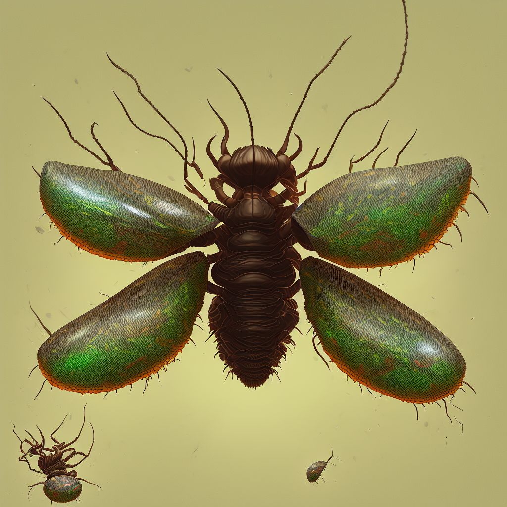 Insect bite (nonvenomous) of abdominal wall, sequela digital illustration