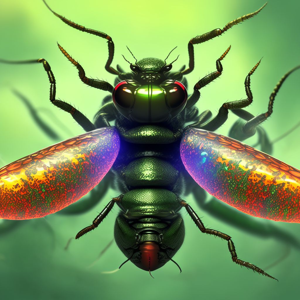 Insect bite (nonvenomous) of penis, sequela digital illustration