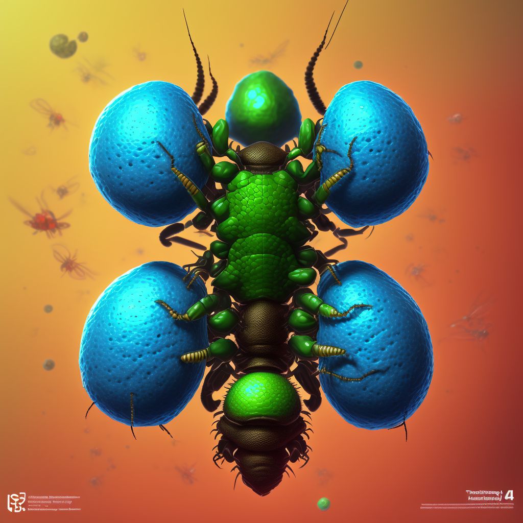 Insect bite (nonvenomous) of scrotum and testes, sequela digital illustration